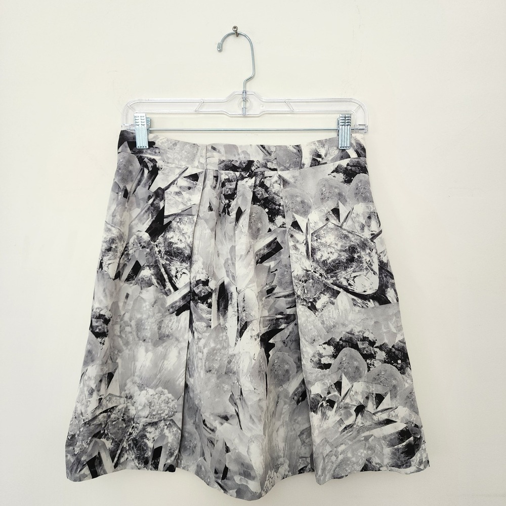 Cacharel Women Gray Crystal Mineral Print A-Line Mini Skirt Size 38/6